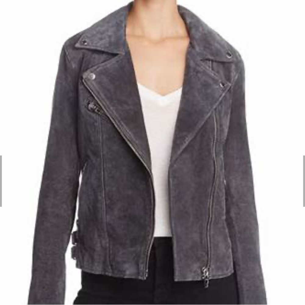 BlankNYC Medium Dark Grey Suede Moto Jacket